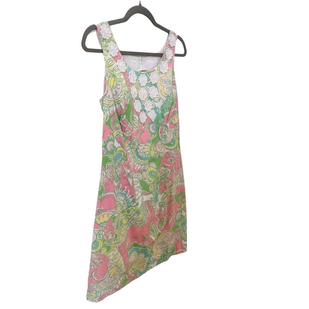 Lilly Pulitzer Chin Chin Elephant Print Nina Shift Dress Size 2 - Picture 5 of 9